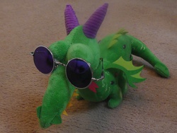 Size: 2592x1944 | Tagged: safe, artist:onlyfactory, crackle, dragon, g4, bootleg, irl, photo, plushie, sunglasses