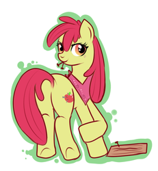 Size: 500x540 | Tagged: safe, artist:lulubell, apple bloom, earth pony, pony, g4, adult, butt, female, older, plot, simple background, solo, white background