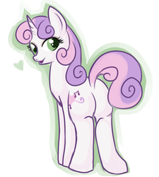 Size: 500x555 | Tagged: safe, artist:lulubell, sweetie belle, pony, unicorn, g4, adult, butt, female, mare, older, plot, simple background, solo, white background