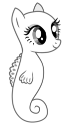 Size: 687x1200 | Tagged: safe, artist:glamourkat, sea pony, g1, g4, base, female, g1 to g4, generation leap, simple background, solo, template, transparent background