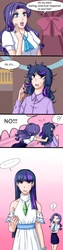 Size: 500x2000 | Tagged: dead source, safe, artist:apzzang, rarity, twilight sparkle, human, friendship is magic, g4, alternate hairstyle, clothes, comic, dressup, humanized, scene interpretation, skirt, tube skirt