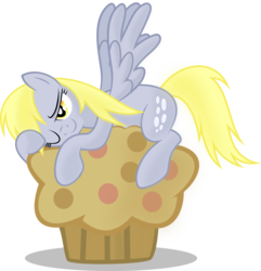 Size: 4503x4676 | Tagged: safe, artist:abydos91, derpy hooves, pegasus, pony, g4, absurd resolution, female, giant muffin, mare, muffin, that pony sure does love muffins