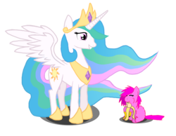 Size: 1608x1248 | Tagged: safe, artist:fluffsplosion, princess celestia, fluffy pony, g4, banana