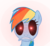 Size: 1000x915 | Tagged: safe, artist:ibanez78, rainbow dash, g4, duo, glowing eyes, possessed