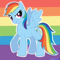 Size: 1422x1422 | Tagged: safe, artist:dragoart, rainbow dash, pony, g4, female, rainbow, solo