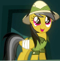 Size: 470x474 | Tagged: safe, screencap, daring do, pegasus, pony, g4, read it and weep, animated, bandaged wing, cropped, cute, daring dorable, eye shimmer, female, loop, solo