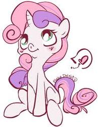 Size: 198x255 | Tagged: safe, artist:claireisapegasister, sweetie belle, pony, unicorn, g4, simple background