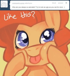 Size: 637x700 | Tagged: dead source, safe, artist:dhui, pinkie pie, g4, ask, tired pie