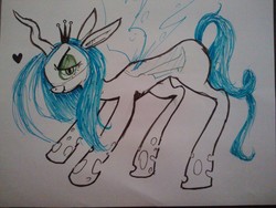 Size: 2592x1944 | Tagged: safe, artist:captaingiraffy, queen chrysalis, changeling, changeling queen, g4, female, traditional art