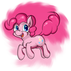 Size: 2000x2000 | Tagged: safe, artist:osakaoji, pinkie pie, earth pony, pony, g4, bouncing, chest fluff, female, happy, high res, solo