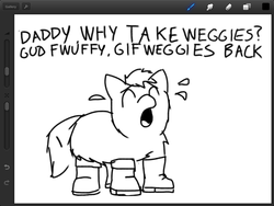 Size: 1024x768 | Tagged: safe, artist:kmeb, fluffy pony, boots, crying, fluffy pony original art, stupidity
