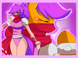 Size: 1800x1350 | Tagged: safe, artist:ninja-8004, scootaloo, human, g4, breasts, busty scootaloo, cuffs (clothes), curvy, female, humanized, leotard, ninja, solo, tailed humanization