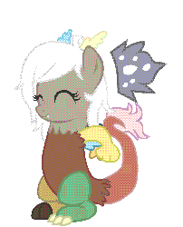 Size: 1074x1325 | Tagged: safe, artist:trotsworth, discord, g4, adoreris, animated, cute, dancing, discute, ear flick, eris, eyes closed, rule 63, rule63betes, simple background, smiling, solo, transparent background
