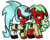 Size: 633x512 | Tagged: safe, artist:nekozneko, demon, demon pony, earth pony, pony, unicorn, daemon kneesocks, daemon scanty, panty and stocking with garterbelt, ponified, simple background, transparent background