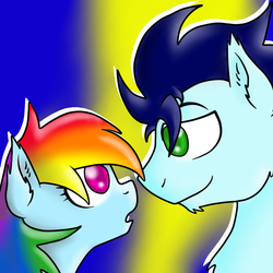 Size: 700x700 | Tagged: safe, artist:tomcolt15, rainbow dash, soarin', g4, female, male, ship:soarindash, shipping, straight