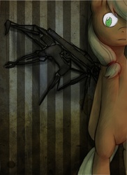 Size: 2550x3509 | Tagged: safe, artist:lonelycross, applejack, cyborg, g4, artificial wings, augmented, brush, flapplejack, hammer, high res, mechanical wing, nail, nine inch nails, ruler, screwdriver, tongs, tools, wings, wrench