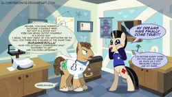 Size: 1600x900 | Tagged: safe, artist:gray--day, john dorian, perry cox, ponified, scrubs
