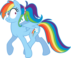 Size: 8709x7180 | Tagged: safe, artist:blmn564, artist:xenon, rainbow dash, pony, g4, absurd resolution, female, ponytail, scrunchy face, simple background, solo, transparent background