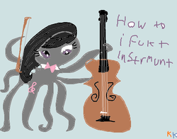 Size: 658x515 | Tagged: safe, octavia melody, cephalopod, g4, cello, female, how do i shot web, ms paint, musical instrument, octaviapus, solo, species swap