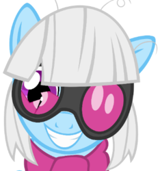 Size: 356x381 | Tagged: safe, artist:the smiling pony, photo finish, earth pony, pony, g4, female, insanity, mare, simple background, solo, transparent background