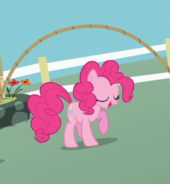 МЛП Пинки Пай гифка. Розовый пони. Пинки прыгает. Пони прыгает.