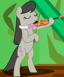Size: 886x1076 | Tagged: safe, artist:erthilo, octavia melody, earth pony, pony, g4, bipedal, eyes closed, female, mare, musical instrument, solo, standing, violin