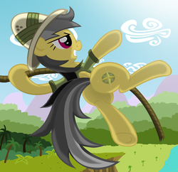 Size: 1031x1000 | Tagged: safe, artist:ziemniax, daring do, pegasus, pony, g4, butt, daring donk, female, mare, plot, rope, solo