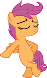 Size: 5562x9121 | Tagged: safe, artist:deadparrot22, scootaloo, pony, g4, sleepless in ponyville, absurd resolution, belly, bipedal, bipedal leaning, cool, eyes closed, female, leaning, simple background, solo, transparent background, vector