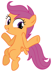 Size: 428x584 | Tagged: safe, artist:deadparrot22, scootaloo, pony, g4, sleepless in ponyville, belly, female, shrug, simple background, smiling, solo, svg, transparent background, vector