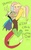 Size: 500x800 | Tagged: source needed, safe, artist:keterok, discord, fluttershy, pony, g4, keep calm and flutter on, bags under eyes, duo, female, fluttershy is not amused, green background, holding a pony, lime background, male, simple background, unamused