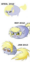 Size: 530x1103 | Tagged: safe, artist:extradan, derpy hooves, oc:jerky hooves, g4, blob, chubbie