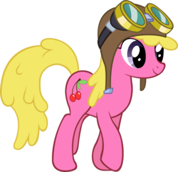 Size: 5120x4954 | Tagged: safe, artist:artpwny, cherry berry, pony, g4, absurd resolution, aviator hat, female, goggles, hat, simple background, solo, transparent background, vector