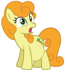 Size: 875x913 | Tagged: safe, carrot top, golden harvest, earth pony, pony, g4, female, mare, open mouth, pregnant, pregnant edit, simple background, solo, white background