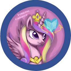 Size: 708x708 | Tagged: safe, artist:bunina, princess cadance, alicorn, pony, g4, badge, female, pixiv, solo