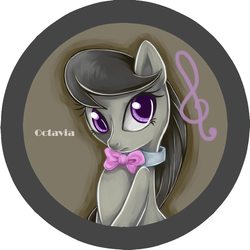 Size: 708x708 | Tagged: safe, artist:bunina, octavia melody, earth pony, pony, g4, badge, female, pixiv, solo