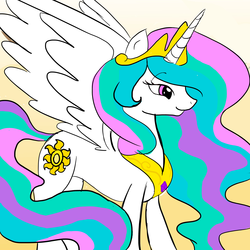 Size: 3000x3000 | Tagged: safe, artist:ashlehrawr, princess celestia, alicorn, pony, g4, female, smiling, solo