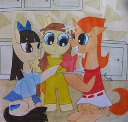 Size: 900x860 | Tagged: safe, artist:fuutachimaru, candace flynn, jenny brown, phineas and ferb, ponified, stacy hirano