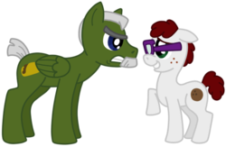 Size: 557x364 | Tagged: safe, artist:x36, carl karl, dr coconut, glasses, major francis monogram, phineas and ferb, ponified