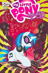 Size: 517x781 | Tagged: safe, artist:tonyfleecs, idw, official comic, dj pon-3, vinyl scratch, pony, g4, official, comic, cover, cover art