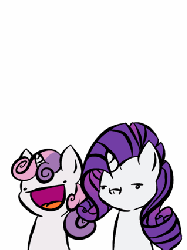 Size: 319x426 | Tagged: safe, artist:pegsie, rarity, sweetie belle, g4, animated, female
