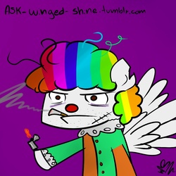 Size: 1000x1000 | Tagged: safe, artist:winged-shine, oc, oc only, 30 minute art challenge, clown, smoking