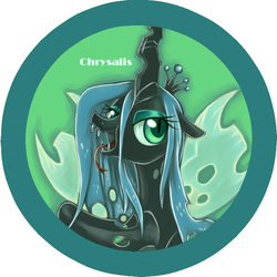 Size: 708x708 | Tagged: safe, artist:bunina, queen chrysalis, changeling, changeling queen, g4, female, pixiv, solo
