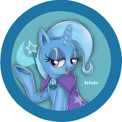 Size: 708x708 | Tagged: safe, artist:bunina, trixie, pony, unicorn, g4, female, mare, pixiv, solo