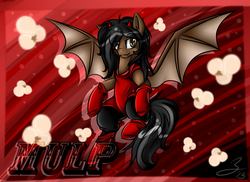 Size: 2200x1600 | Tagged: safe, oc, oc only, bat pony, pony, mulp, popcorn