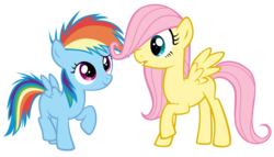 Size: 3070x1760 | Tagged: safe, artist:ls_skylight, fluttershy, rainbow dash, pegasus, pony, g4, female, filly, filly fluttershy, filly rainbow dash, simple background, spread wings, transparent background, vector, wings, young, younger
