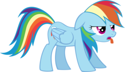 Size: 3999x2310 | Tagged: safe, artist:binaryninj4, rainbow dash, pegasus, pony, g4, female, simple background, solo, tongue out, transparent background, vector
