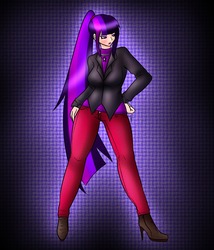 Size: 1200x1400 | Tagged: safe, artist:fatcakes, twilight sparkle, human, g4, female, high heel boots, high ponytail, humanized, long hair, ponytail, solo