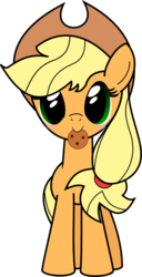 Size: 397x775 | Tagged: safe, artist:d b, applejack, earth pony, pony, g4, blushing, cookie, cute, female, jackabetes, looking at you, mouth hold, pixiv, simple background, solo, transparent background, vector