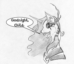 Size: 650x568 | Tagged: safe, artist:negativefade, nightmare moon, g4, metal goddess luna, monochrome