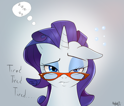 Size: 1133x972 | Tagged: safe, artist:skyart301, rarity, pony, g4, bust, female, glasses, portrait, solo, tired